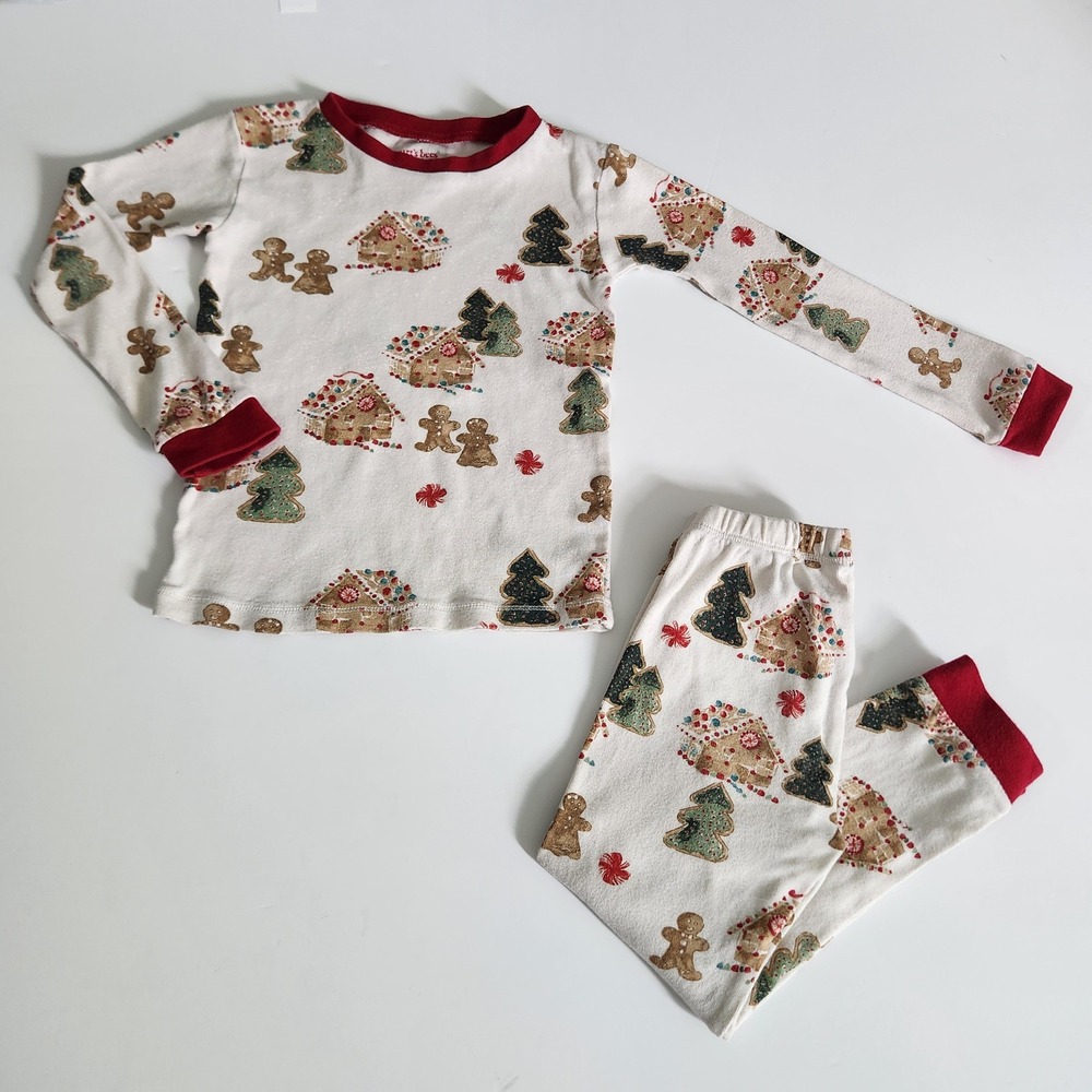 Burt's Bees Kids size 4T 100% Organic Cotton Gingerbread Christmas Pajama Set‎